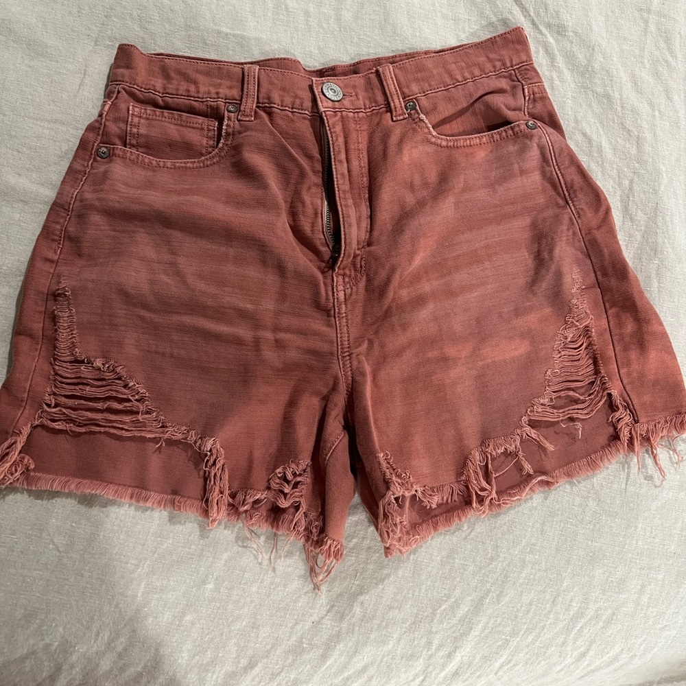 American Eagle High Rise Raw Hem Shorts